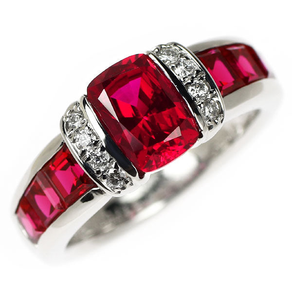 クレサンベール Pt950 再結晶ルビー ダイヤモンド リング 2.88ct D0.11ct