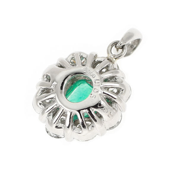 Pt900 エメラルド ダイヤモンド ペンダントトップ 0.89ct D1.05ct