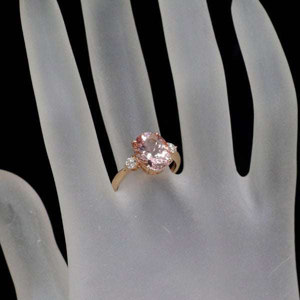 K18PG モルガナイト ダイヤモンド リング 2.78ct D0.22ct