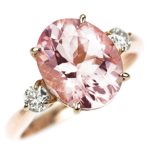 K18PG モルガナイト ダイヤモンド リング 2.78ct D0.22ct