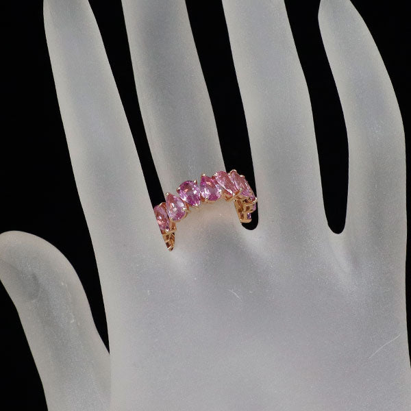 K18PG ピンク サファイア リング 6.63ct フルエタニティ