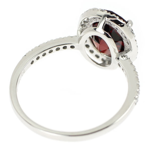 Pt950 ガーネット ダイヤモンド リング 2.98ct D0.28ct