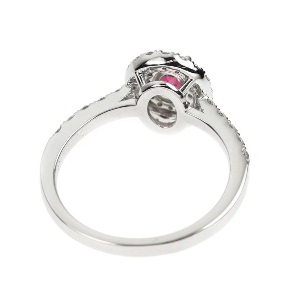 Pt950 非加熱 ピジョンブラッドルビー ダイヤモンド リング 0.38ct D0.44ct