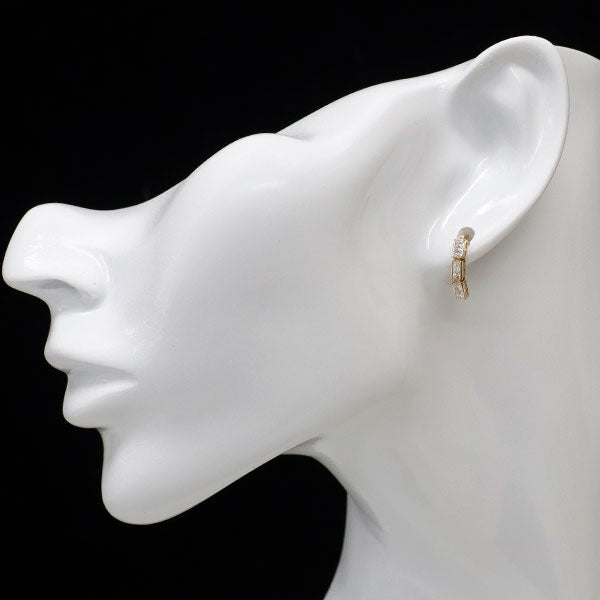 K18YG プリンセスカット ダイヤモンド ピアス