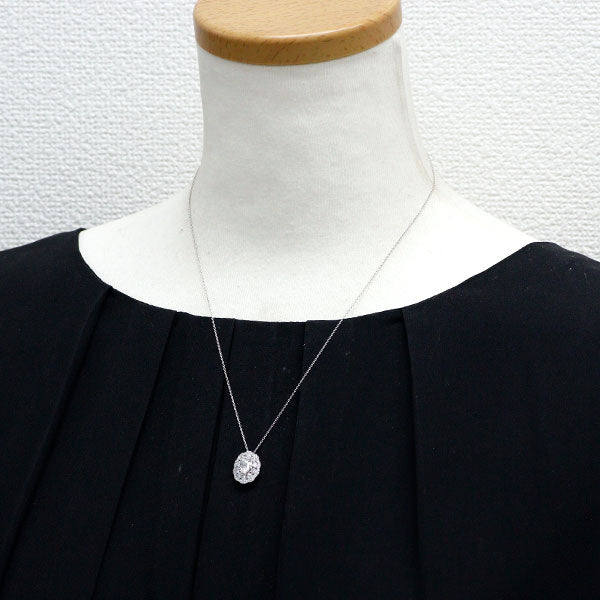 Pt950/ Pt850 オーバルカット ダイヤモンド ペンダントネックレス 0.548ct E SI2 D0.84ct