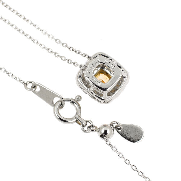 Pt950/ K18YG/ Pt850 天然イエローオレンジ ダイヤモンド ペンダントネックレス 0.225ct FIYO SI2 D0.18ct