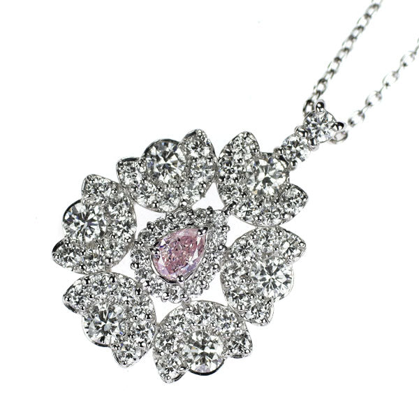 希少 Pt950/ Pt850 天然ピンク ダイヤモンド ペンダントネックレス 0.103ct FPP SI2 D0.86ct
