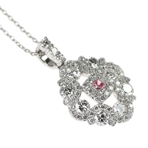 Pt950/ Pt850 天然ピンクダイヤモンド ペンダントネックレス 0.050ct FIP SI2 D0.97ct