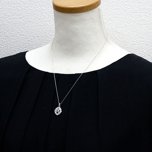 Pt950/ Pt850 天然ピンクダイヤモンド ペンダントネックレス 0.050ct FIP SI2 D0.97ct