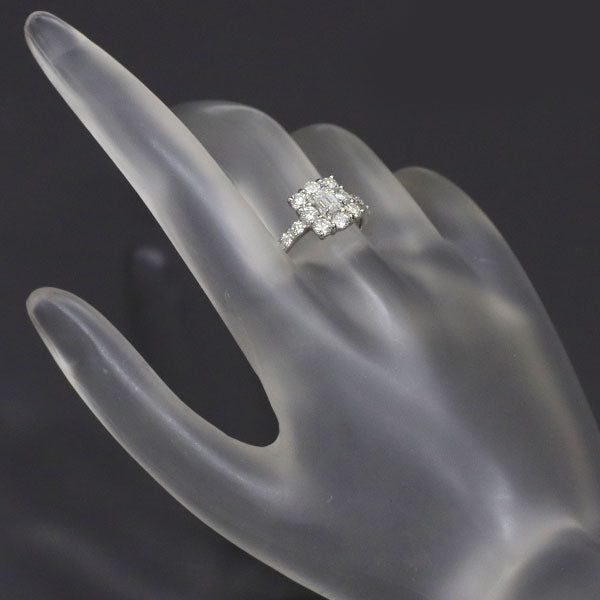 Pt950 エメラルドカット ダイヤモンド  リング 0.31ct D VS2 VG/VG D1.00ct