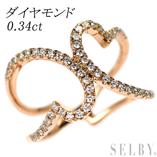 K18PG ダイヤモンド リング 0.34ct