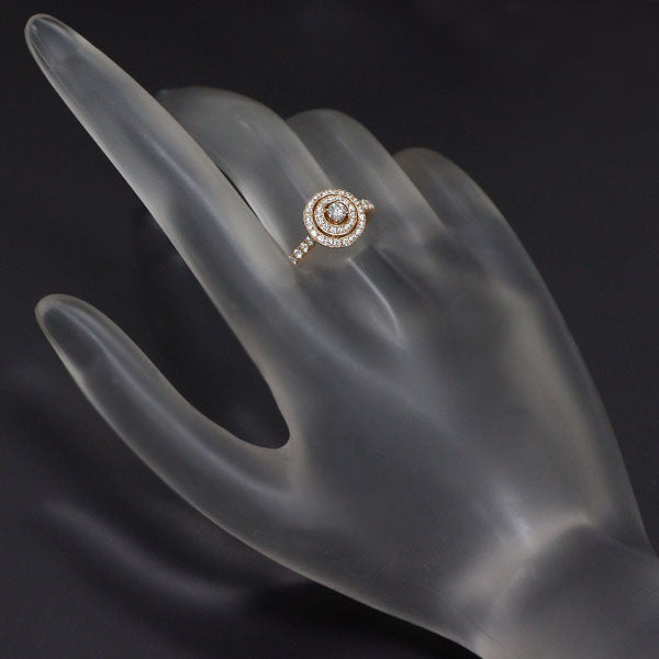 D&D144 K18PG ダイヤモンド リング 0.12ct D0.36ct