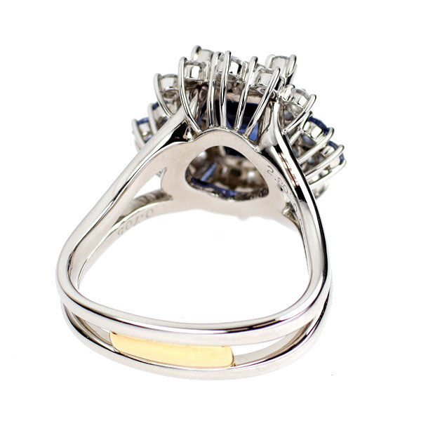 Pt900/ K18YG ビルマ産 非加熱カラーチェンジサファイア ダイヤモンド リング 2.80ct S0.686ct D0.705ct