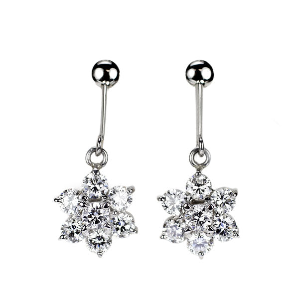 Pt850 ダイヤモンド イヤリング 1.06ct フラワー