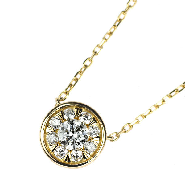 ヴァンドーム青山 K18YG ダイヤモンド ペンダントネックレス 0.125ct D VVS2 EX D0.09ct