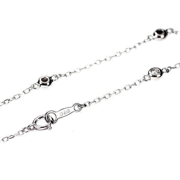 ミキモト K18WG ダイヤモンド ブレスレット 0.14ct ステーション