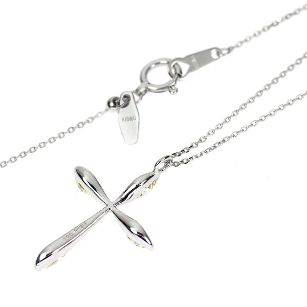 K18WG ダイヤモンド ペンダントネックレス 0.51ct クロス