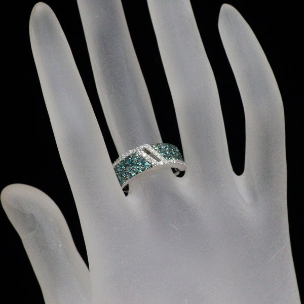 希少 ブラックメッキ/ K18WG アレキサンドライト ダイヤモンド リング 1.07ct D0.19ct