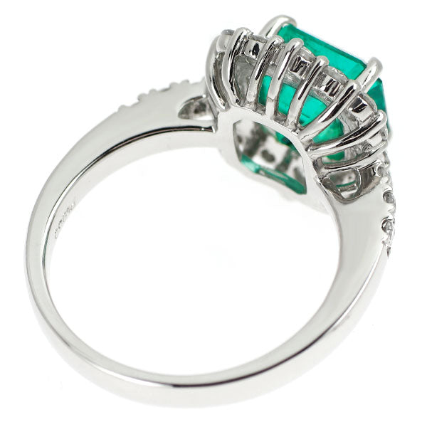 Pt950 コロンビア産(F1) エメラルド ダイヤモンド リング 2.24ct D0.71ct