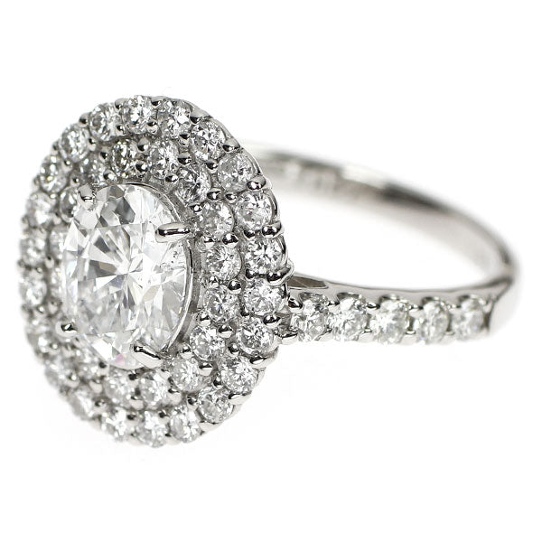 Pt950 オーバルカット ダイヤモンド リング 1.057ct D0.88ct