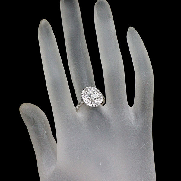 Pt950 オーバルカット ダイヤモンド リング 1.057ct D0.88ct