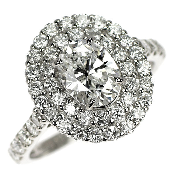 Pt950 オーバルカット ダイヤモンド リング 1.057ct D0.88ct