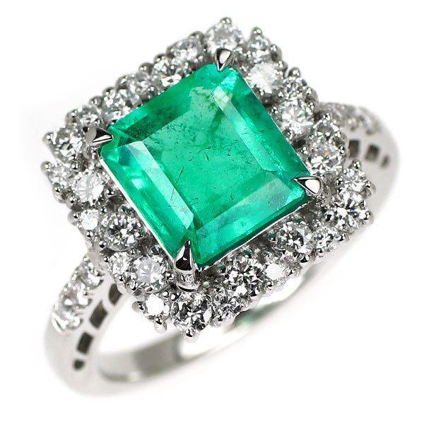 Pt950 エメラルド ダイヤモンド リング 2.45ct D0.73ct