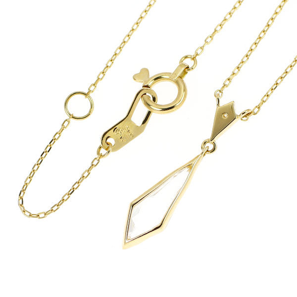 スタージュエリー K18YG クオーツ ダイヤモンド ペンダントネックレス D0.01ct