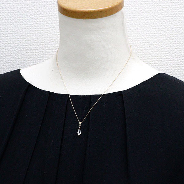 スタージュエリー K18YG クオーツ ダイヤモンド ペンダントネックレス D0.01ct