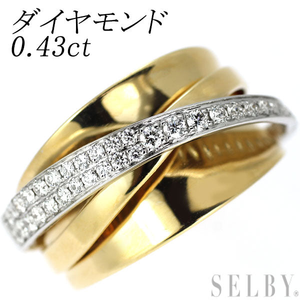 K18YG/WG ダイヤモンド リング 0.43ct  パヴェ