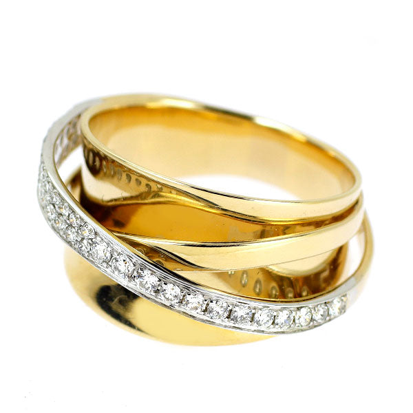 K18YG/WG ダイヤモンド リング 0.43ct  パヴェ