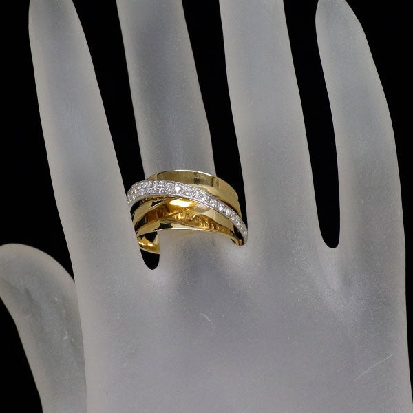 K18YG/WG ダイヤモンド リング 0.43ct  パヴェ