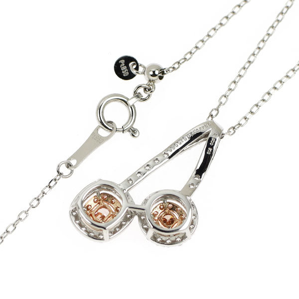 希少 Pt900/K18PG/ Pt850 天然ピンク ダイヤモンド ペンダントネックレス 0.124ct FOP VS2 D0.39ct