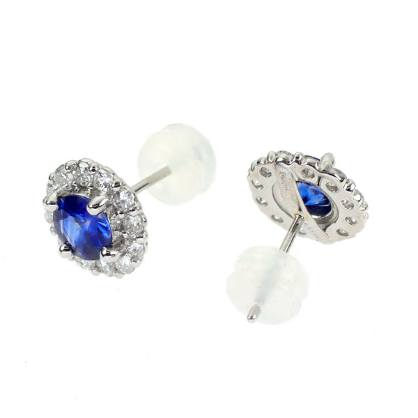 Pt950/Pt900 サファイア ダイヤモンド ピアス 0.89ct D0.526ct