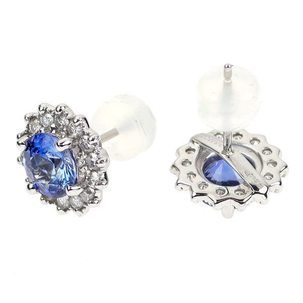 Pt950/ Pt900 サファイア ダイヤモンド ピアス 1.63ct D0.41ct