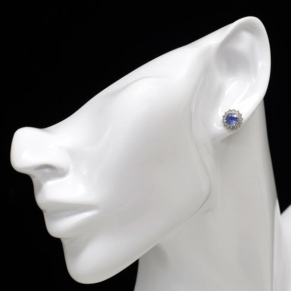 Pt950/ Pt900 サファイア ダイヤモンド ピアス 1.63ct D0.41ct
