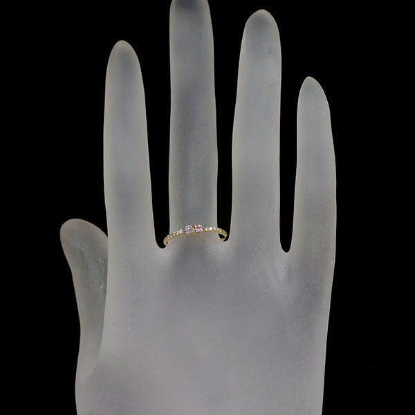 K18YG 天然ピンク ダイヤモンド  リング 0.119ct FIPP/FLPP I1 D0.05ct 希少 ソ2枚