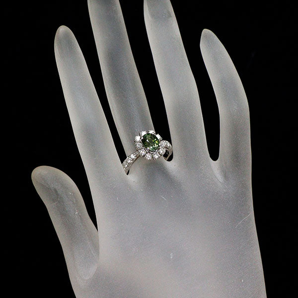 梶光夫 Pt900 グリーントルマリン ダイヤモンド リング 1.47ct D0.87ct