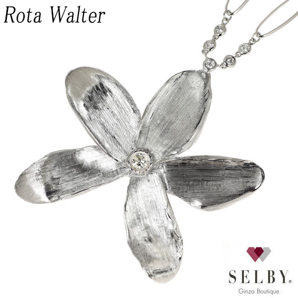 Rota Walter/ロタ ウォルター K18WG ダイヤモンド ペンダントネックレス フラワー 《セルビー銀座店》【中古】