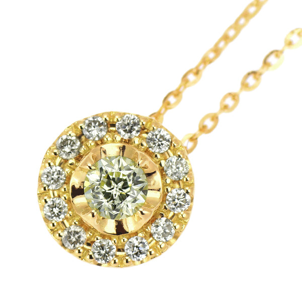 wish upon a star K18YG ダイヤモンド ペンダントネックレス 0.085ct D0.05ct リバーシブル