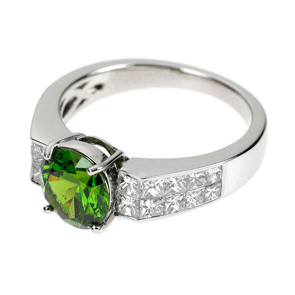 希少 Pt950 デマントイドガーネット ダイヤモンド リング 1.743ct D0.88ct
