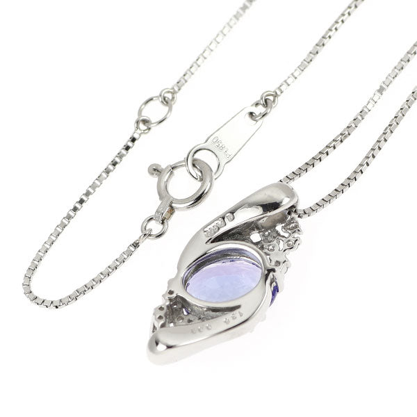 Pt タンザナイト ダイヤモンド ペンダントネックレス 1.36ct D0.09ct