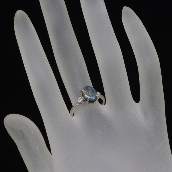 Pt900 ブラック オパール ダイヤモンド リング 1.51ct D0.20ct