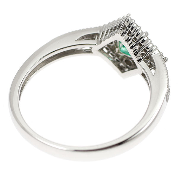 Pt900 エメラルド ダイヤモンド リング 0.22ct D0.125ct