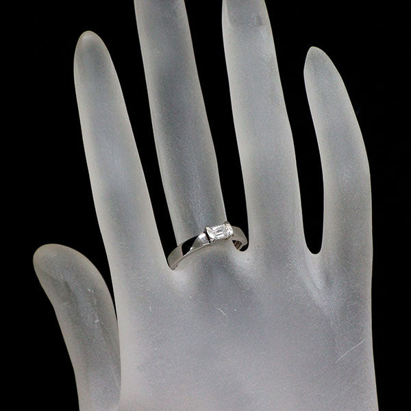 Pt950 エメラルドカット ダイヤモンド リング 0.33ct D IF EX/G