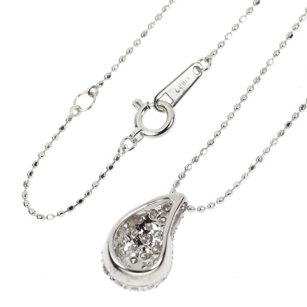 K18WG ダイヤモンド ペンダントネックレス 0.38ct パヴェ