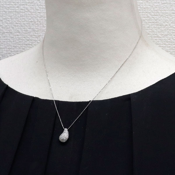 K18WG ダイヤモンド ペンダントネックレス 0.38ct パヴェ