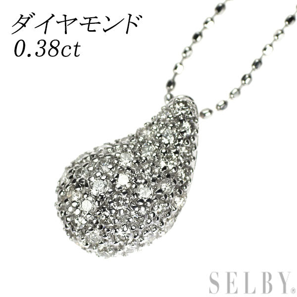 K18WG ダイヤモンド ペンダントネックレス 0.38ct パヴェ