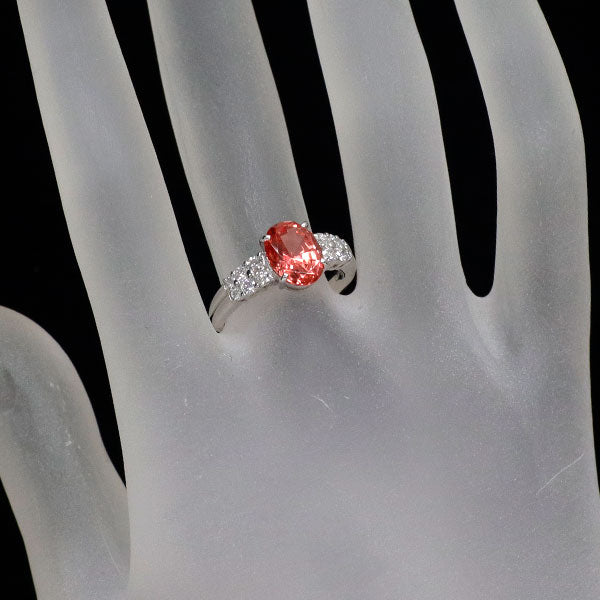 クレサンベール K18WG 再結晶パパラチアサファイア ダイヤモンド リング 2.24ct D0.30ct