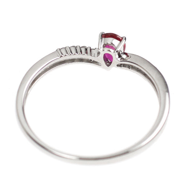 Pt900 ルビー ダイヤモンド リング 0.340ct D0.08ct